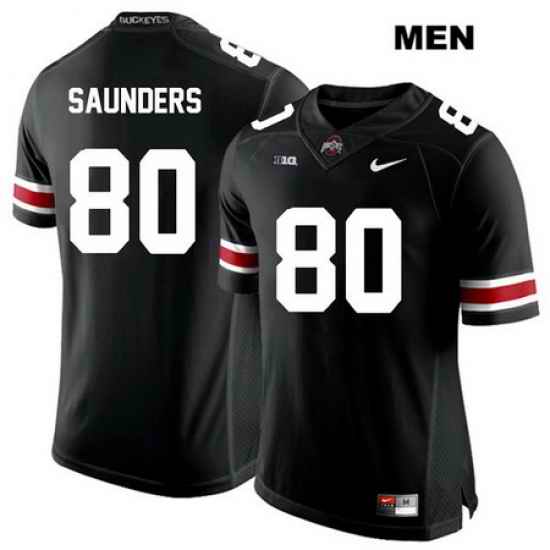 C.J. Saunders Ohio State Buckeyes Stitched Authentic White Font Mens Nike  80 Black College Football Jersey Jersey